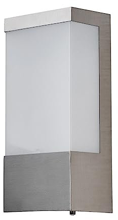 Lindby Edelstahl Wandlampe aussen IP 44, Wandleuchte silber Außenbeleuchtung Wand Hof Garten Terrasse Balkon Aussenleuchte