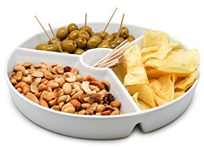NERTHUS FIH 333 - Plato de snacks de Porcelana para servir, plato de Aperetivos