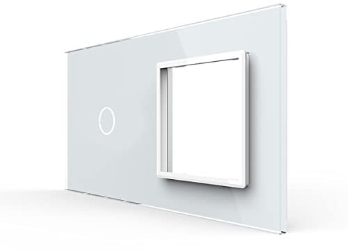 Nur Glasblende LIVOLO Rahmen Glasrahmen Kombiblende für Steckdose und Lichtschalter VL-C7-C1/SR-11-A Weiss