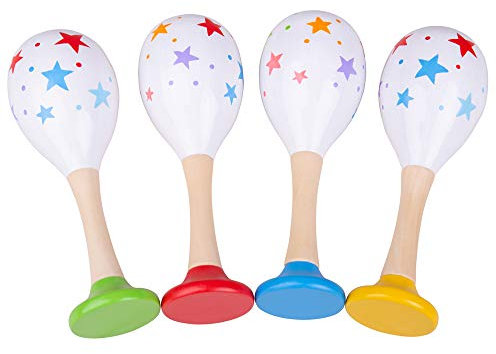 Bigjigs BJ934 Maraca (6 Paare) Musikinstrumente für Kinder, bunt