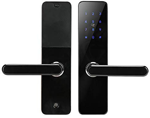 Serrure Porte Empreinte Digitale, Serrure Porte Intelligente WiFi Cartes en Alliage d'aluminium Serrures à Clé Serrure de Sécurité électronique Compatible avec Commande vocale