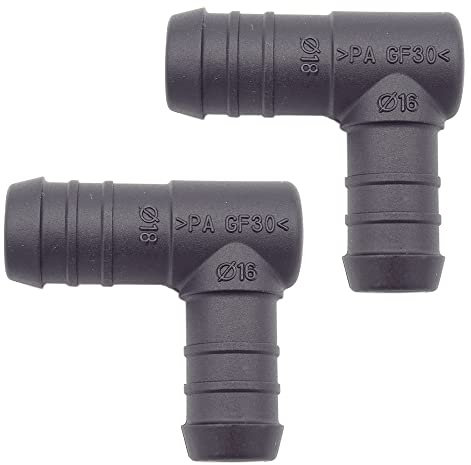 2 x YOU.S Original Schlauchverbinder Zwischenstück RGV Ø 16x18 mm 90° Winkel - L-Form Reduzierer