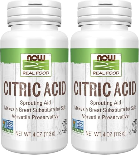 NOW Foods, Citric Acid, Sprouting Aid, Great Substitute for Salt, Preservative Found in Citrus Fruits, 4-Ounce (Pack of 2)