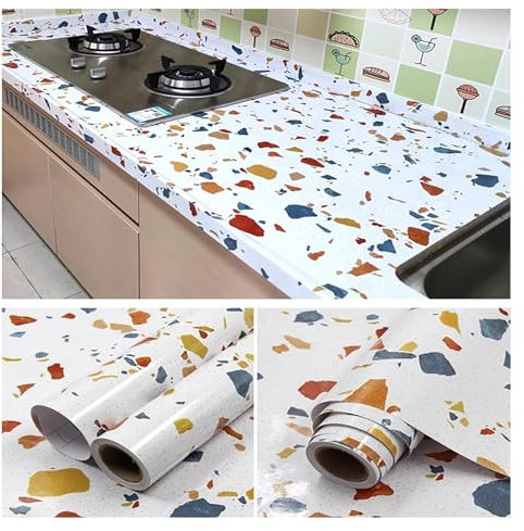 Wallpaper Removers,Countertop Contact Paper,Vinyl Wrap for Countertops,Marble Peel and Stick Wallpaper for Old Furniture,Self Adhesive Removable Cover Surfaces ( Color : #3 , Size : 0.6x5m/23.62x196.8