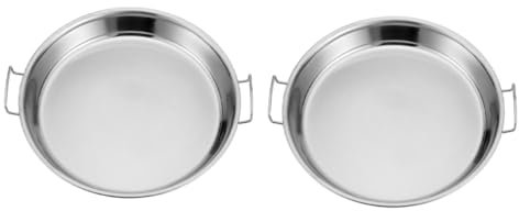 LABRIMP 2St Platte anzuchtschalen bauchläden Nudelteller tabelett kuchen teller runder Dampfgarer Kreuzschlüssel Bratpfanne dampfendes Gericht gedünsteter Reisteller Rostfreier Stahl