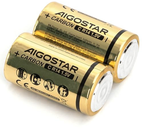 Lot de 2 Piles au Charbon de Zinc R14 C 1,5 V, idéales pour Les appareils électroniques et Les Jouets Qui nécessitent Une énergie constante.