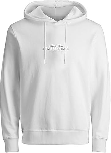 JACK & JONES Sweat Hood Fst Jprblacasper-Felpa con Cappuccio, Melange Bianco, S Uomo