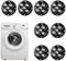 Mlysnd Ruedas para Muebles, 8 Pcs Ruedas Giratorias 360° Pesadas (Negro)