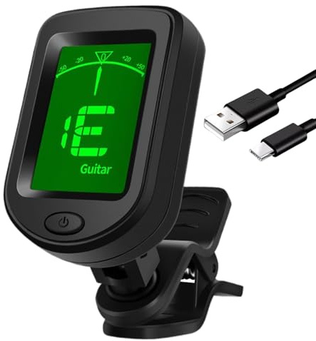 Accordeur à clipser pour guitare | Accordeur rechargeable à clipser pour violon, rotation à 360 degrés, outil d'accordage pour basse, ukulélé, banjo et violon
