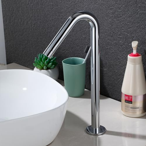 Infrared Basin Tap Sensor Tap Hot and Cold Bathroom Taps Automatic Sensor Tap Bathroom Mixer Tap Basin Battery Powered,Black,Tall Basin Taps