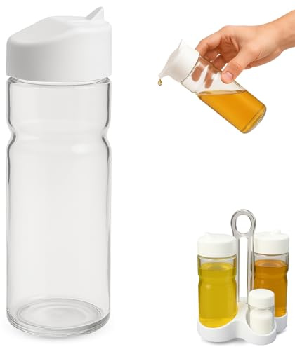 CHEFZOCO Vinagrera para Convoys, Aceitera individual, Vinagrera de Vidrio y plástico, Apto para Vinagreras Y Aceiteras De Mesa con soporte, Fabricada en plástico y vidrio, Libre de BPA