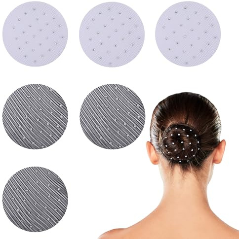 Set di 6 retine per capelli per equitazione, torneo, rete elastica per capelli con perline glitterate, bella rete per acconciature per danza di balletto, nurse e fissaggio dei capelli