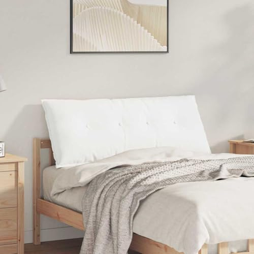 Zentexion ryggkudde vit 120 x 19 x 50 cm tyg med avtagbart överdrag, ergonomisk och ventilerande, perfekt ländryggskudde för kontor, soffa, bil, hem och resekomfort