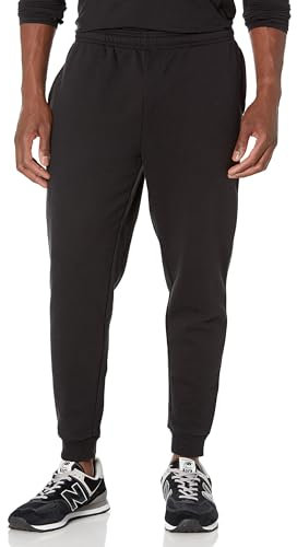 Amazon Essentials Pantalones Deportivos Holgados, Forro Polar, Ajuste Cómodo Hombre, Negro, M