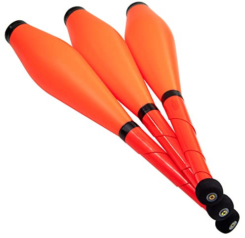 Juggle Dream Neon UV Street Jonglierkeulen 3er Set Tolle Trainerkeule - Jonglierset für Anfänger und Fortgeschrittene Jongleure (Alles Orange)