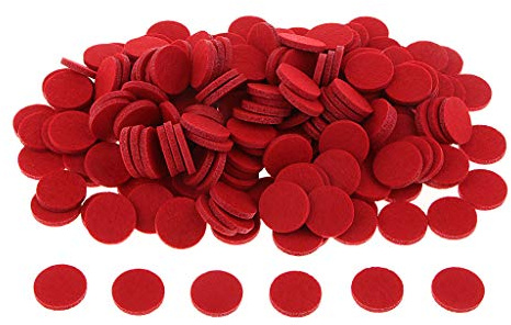 INVEES 200 Pieces 21mm Felt Pads Round Refill Pad Aromatherapy Essential Oil Pads for humidifier Necklace Bracelet car Vent air freshener Diffuser Watch - Mixed (Red)