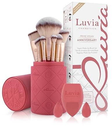 Luvia 14-teiliges Make-up Pinselset - Veganes Kosmetikpinsel Set mit XL Puderpinsel, Schwamm & Blender - Ideal für Anfänger & Profis - Hochwertige Schminkpinsel für Perfektes Make-up