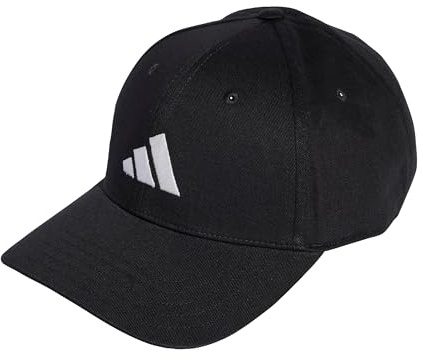 adidas Mixte Baseball Cotton New Logo Hat, Black/White, XS-S