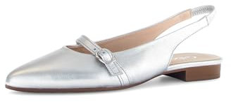 Gabor Damen Slingpumps, Frauen Absatzschuhe,stoeckelschuhe,Ausgehschuhe,Abendschuhe,Court Shoes,Slingback,knöchelriemchen,Silber,41 EU / 7.5 UK