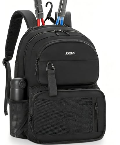 AKOZLIN Sac de tennis pour 2 raquettes - Sac à dos de tennis avec compartiment à chaussures ventilé séparé pour tennis, badminton, pickleball, raquette de squash - Pour homme et femme