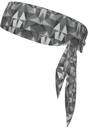 Schwarzes geometrisches Sport-Stirnband, doppelseitig, atmungsaktiv, schweißableitend, für Laufen, Tennis, Radfahren