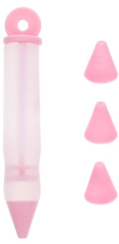 MAGICLULU Set Penna per Decorare Torte in Silicone Alimentare 4 Ugelli per Biscotti, Strumento per Scrivere e Decorare Dolci Fai da Te, Accessorio Pasticceria per Dessert, Facile da Pulire,