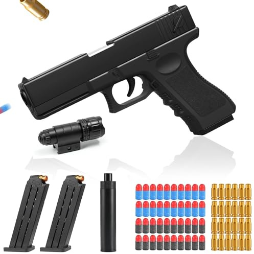Pistolet Jouet,EVA Mousse Jouet Blaster,Pistolet Jouets Mousse,Pistolets à Balle Molle,Blaster en Mousses Souple,Pistolets à Balles Souples,l'entraînement en Sécurité ou au Jeu,pour 14 +