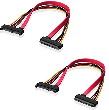 SIENOC Förlängningskabel (7 + 15 sata, uttag till kontakt, 22-stifts, 30 cm) (2 stycken)