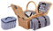 2-4 Personen Weiden Picknickkorb Picknickkoffer Set Decke, Besteck Gläser, Teller (Braun)