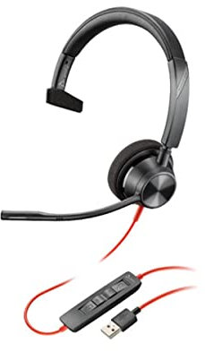 Plantronics - Blackwire 3310 USB-A (Poly) - Wired, Single Ear (Mono) Headset with Boom Mic - USB-A to connect to your PC and/or Mac - Works with Teams (Certified), Zoom & more