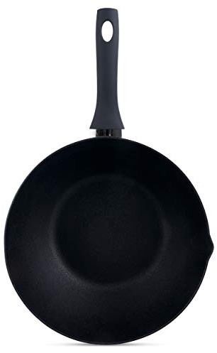 Ken Hom Pressed Aluminium Wok, 30cm, Excellence, Induction Hobs Suitable/Metal Tool Safe/Ergonomic Handle, Includes 1 x Chinese Wok Pan, KH430006