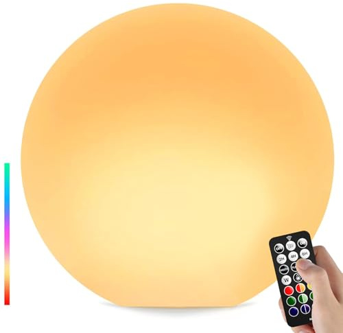 LOFTEK Pool LED Light Ball - 12-inch Sphere Lamp Rechargeable - 16 RGB Cool Lamp for Bedroom Ambient Lighting - Smart Night Light for Baby Nursery - Waterproof Light for Yard & Pool Decor, 1PCS