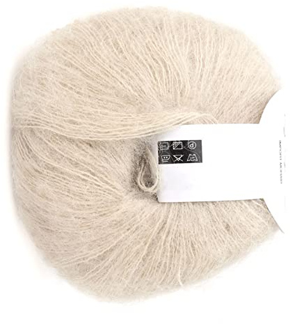 Populärt mjukt mohair-pashm stickad angora ullgarn för halsdukar, tröjor, hattar, skor eller sittdynor (beige)