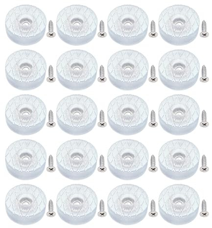 JZK 20x Antideslizante silencioso 30mm Grande Deslizadores Silla Silicona con Tornillos Protector Suelo Almohadillas Goma para planeadores planeadores Redonda para pies Silla para Piso Madera