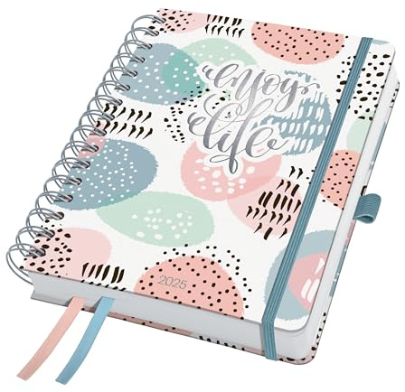 SIGEL J5602 Spiral-Kalender Jolie 2025 , ca. A5, rosa, grau, mint