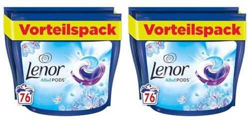 Lenor Universalwaschmittel Allin1 PODS Aprilfrisch 76 Waschladungen, Hygienische Tiefenreinigung und Lang Anhaltende Frische (Packung mit 2)