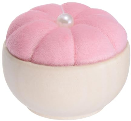 QUARKZMAN Puntaspilli Base Legno per Cuscino Ago, Carino Porta Spilli Ciotola Verticale Legno per Cucito, Quilting, Ricamo, Artigianato Fai da Te, Rosa