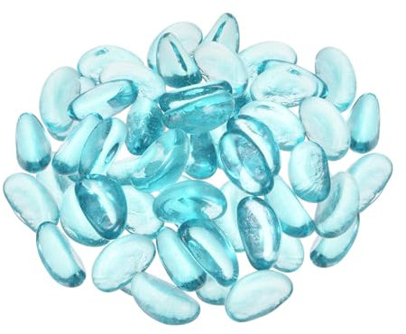 QUARKZMAN Perle di vetro da fuoco per focolare, ghiaia, ciottoli, riflettenti, per piscine, acquari, 1000 g/2,2 lbs, blu