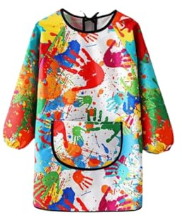 Heanvmyss Tablier Peinture Enfant,Tablier pour Enfants de 3 à 8 Ans,Imperméable avec Poche,Manches Longues,Blouse Réutilisable Ajustable pour Cuisiner,Manger,Arts,Artisanat,Garçon