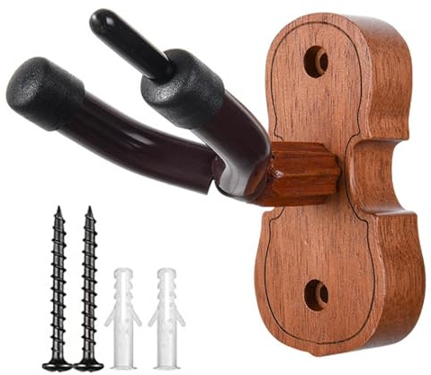 Poludatly Gancho de pared para violín, bonitos ganchos para guitarra, colgador de pared de caoba, gancho de montaje en pared con lazo, soporte para violín para estudio en casa