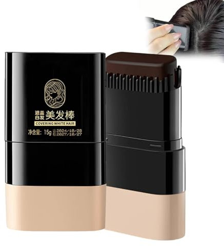 Instant Hair Color Stick mit integriertem Kamm, Haarfarbe Stift für Graue Haare, Sofortiger Haarfarbenstift, Haarfärbekamm, Wasserfester&Schweißfester Haarfärbestift für alle Haar (C-Dunkelbraun)