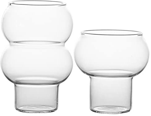 TOPPERFUN 2piezas Copa De Barriga Grande Transparente De Vidrio Para Bebidas Taza De Helado Taza De Postre De Vidrio Para Fiestas