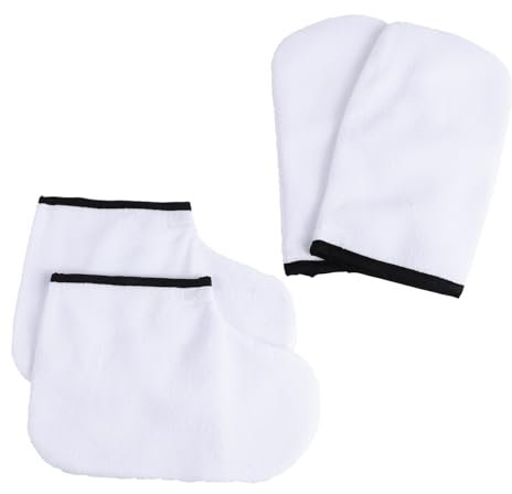 IWOWHERO 4pezzi Parafina Per Mani Piedi Di Guanti e Stivaletti in Cera Di Paraffina Per Spa Copripiedi in Paraffina Per Piedi Per Mani Accessori Per Casa