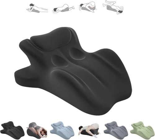Générique Oreillers pour Couples – Coussin Jambes Ergonomique en Mousse à Mémoire, Cuddle Pillow for Couples, Soulage la Pression, Soutien Lombaire et Confort pour Position Assise ou Allongée (Noir)