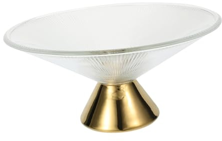 Toyvian Bol à Fruits Verre sur Pied Élégant avec Capacité Spacieuse Plateau de Service pour Fruits Collations et Biscuits Assiette Décorative pour Cuisine et Salle à Manger