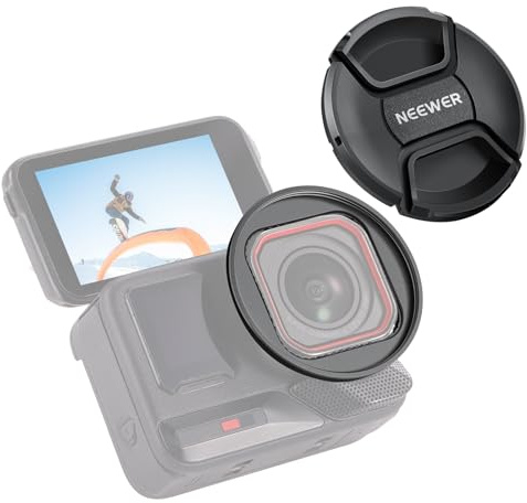 NEEWER Anello Adattatore Filtro da 49mm e Copriobiettivo Compatibile con Insta360 Ace Pro 1 / Ace Pro 2, Accessori Fotografia per Action Cam, Non per Protezione Lenti Ottagonale Ace Pro 2 Riprogettata