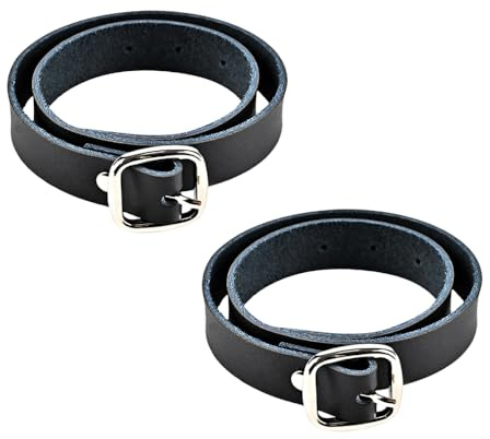 Leather Spur Strap, 2PCS Adjustable Horse Riding Straps Comfortable Horse Stirrups Straps with Metal Buckle for Outdoor Equestrian Supplies