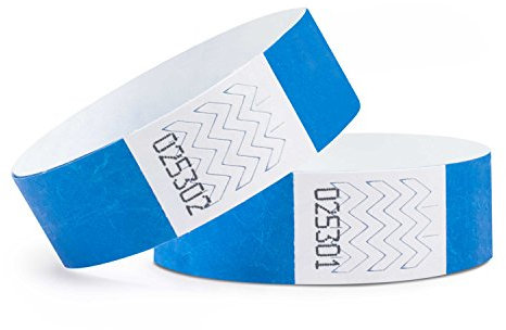 linie zwo ®, Pack de 100 Pulseras de Seguridad 19 x 254 mm, Azul