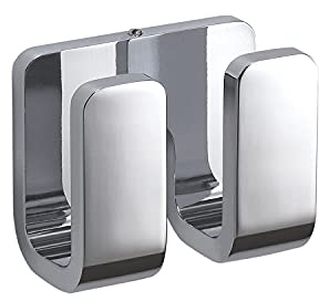 Gedy Outline Appendiabiti da parete doppio cromo, Misure: 7X8,4X4,6 CM & 0,45 KG, Appendino da muro in ottone, Cromall®, resine termoplastiche, acciaio inox, Design Simone Micheli, 15 anni garanzia