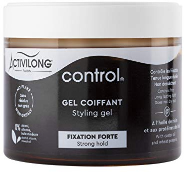 ACTIVILONG - Gel Coiffant Fixation Forte - Tenue Longue Durée -Enrichi En Huile De Ricin, Protéines De Blé Et Glycérine - Non Gras - Sans Alcool - Made In France - 300ml